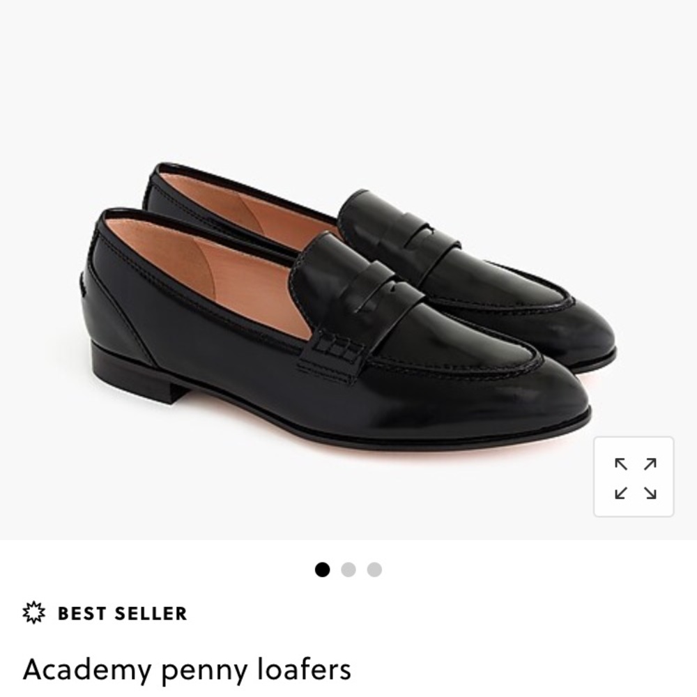 J. Crew Academy Penny Loafers in black